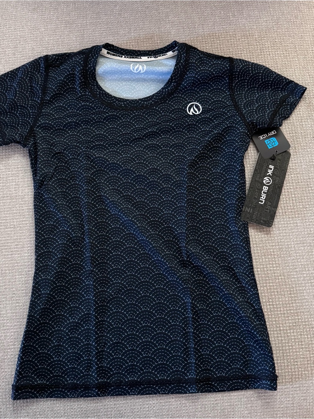 Inknburn Women's Navy Patterned Active Tee XXS